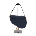 Christian Dior Grained Calfskin Medium Dior Saddle Shoulder Bag Dark Grey