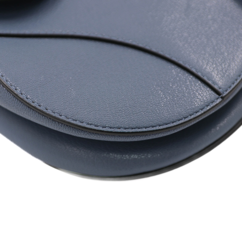 Christian Dior Grained Calfskin Medium Dior Saddle Shoulder Bag Dark Grey