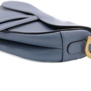 Christian Dior Grained Calfskin Medium Dior Saddle Shoulder Bag Dark Grey