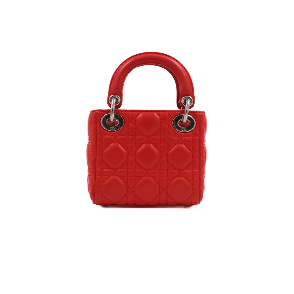 Christian Dior Lambskin Cannage Micro Lady Dior Fuchsia