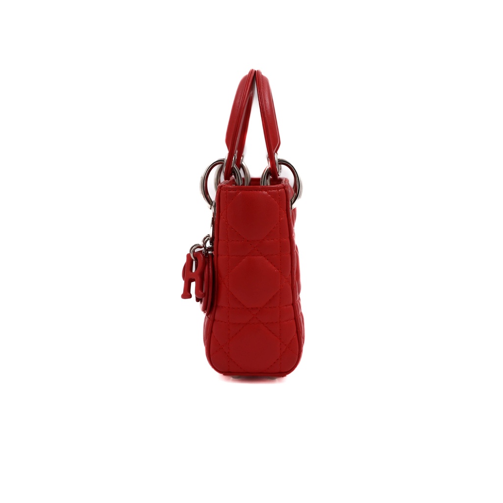Christian Dior Lambskin Cannage Micro Lady Dior Fuchsia