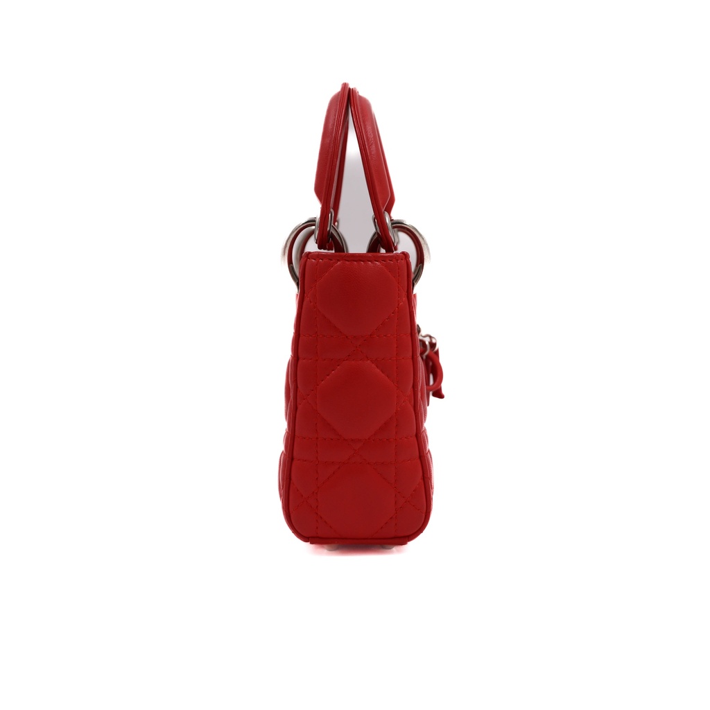 Christian Dior Lambskin Cannage Micro Lady Dior Fuchsia
