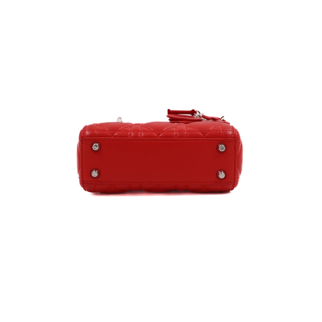 Christian Dior Lambskin Cannage Micro Lady Dior Fuchsia
