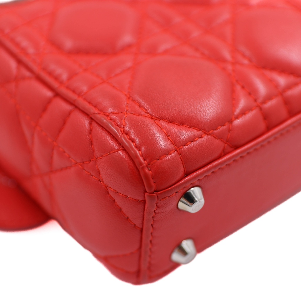 Christian Dior Lambskin Cannage Micro Lady Dior Fuchsia