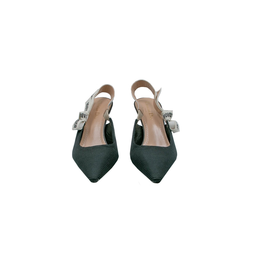 Christian Dior J'Adior Slingback Pump Black Technical Fabric In Size 39