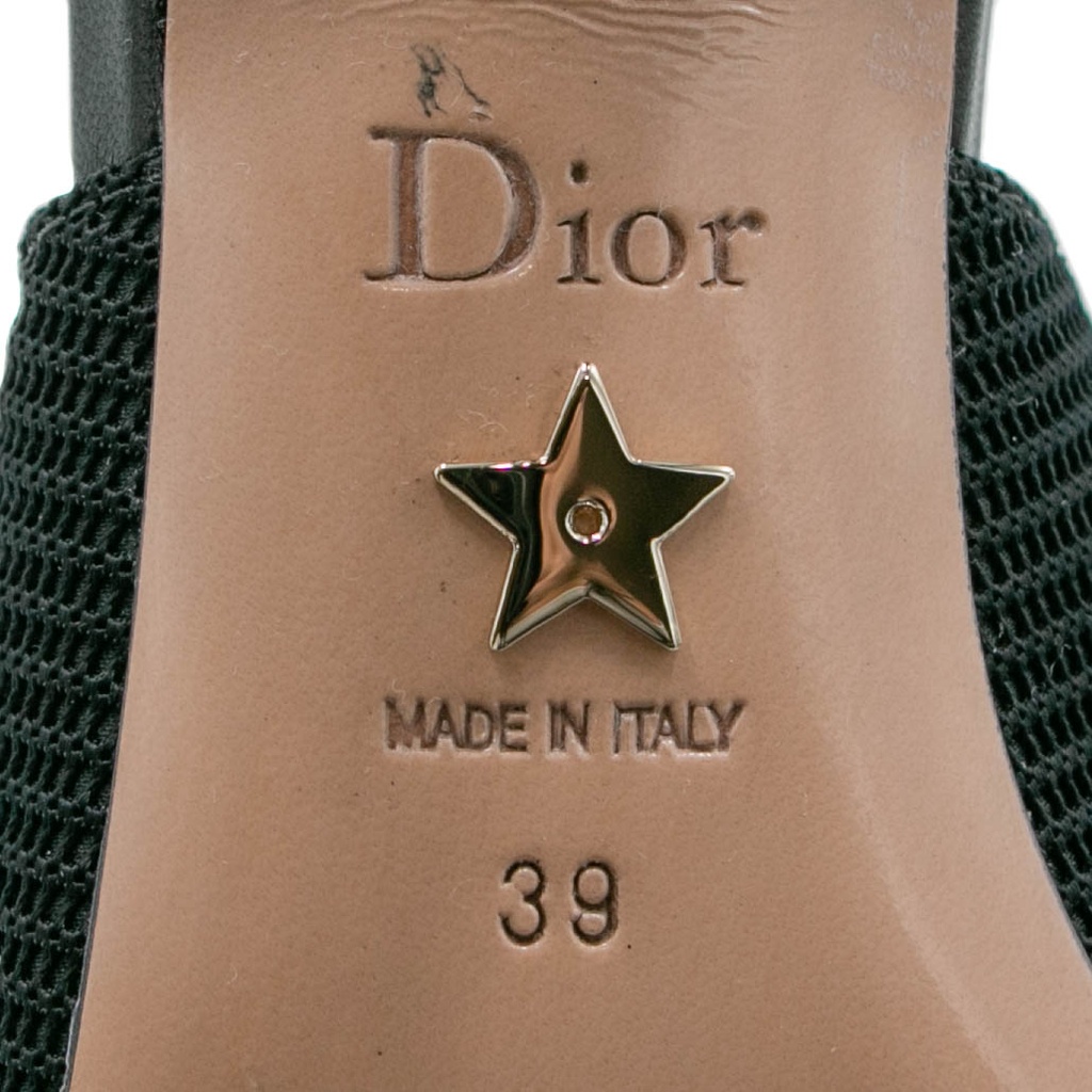 Christian Dior J'Adior Slingback Pump Black Technical Fabric In Size 39