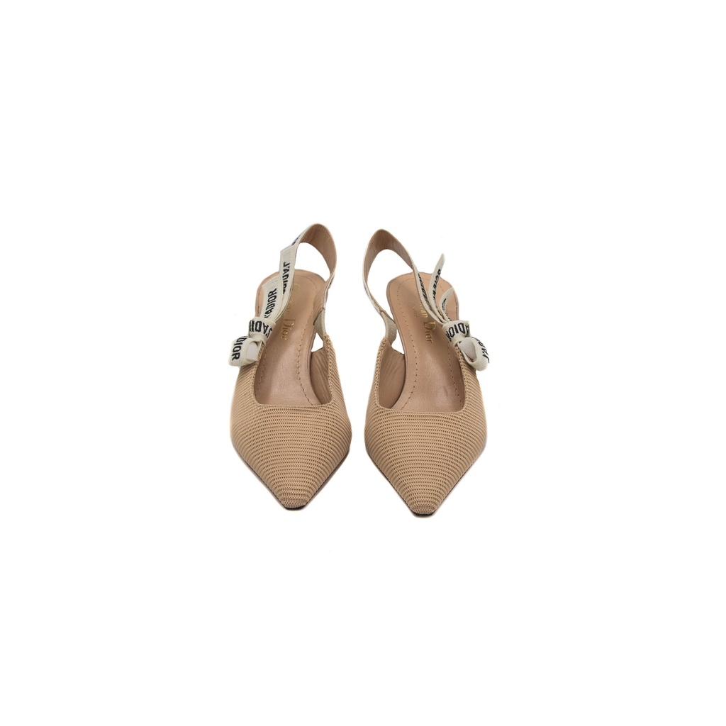 Christian Dior J'Adior Slingback Pump Beige Technical Fabric In Size 38