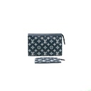 Louis Vuitton Calfskin Monogram Shadow Gaston Wearable Wallet Ink Blue White