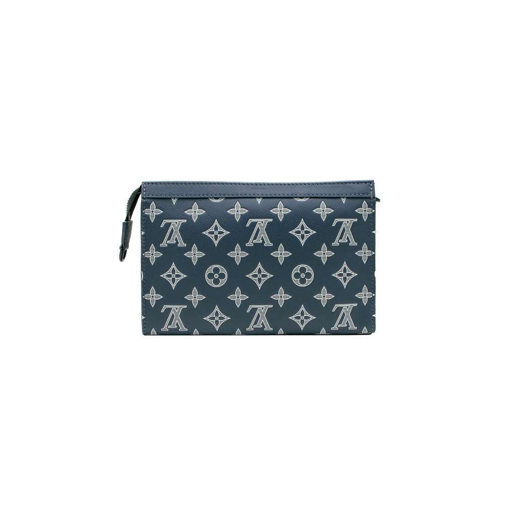 Louis Vuitton Calfskin Monogram Shadow Gaston Wearable Wallet Ink Blue White
