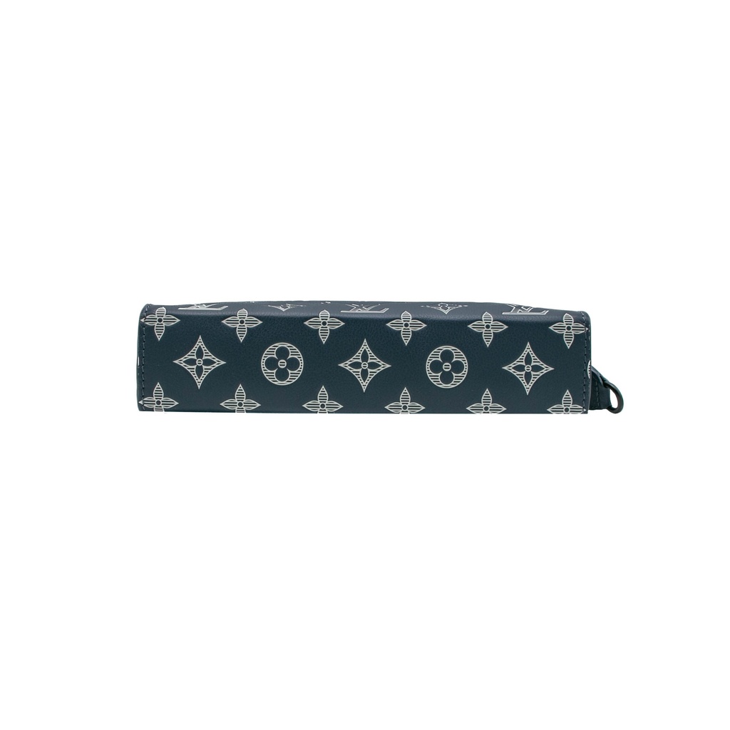 Louis Vuitton Calfskin Monogram Shadow Gaston Wearable Wallet Ink Blue White