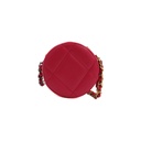 Chanel Goatskin Quilted Chanel 19 Round Clutch Pink
