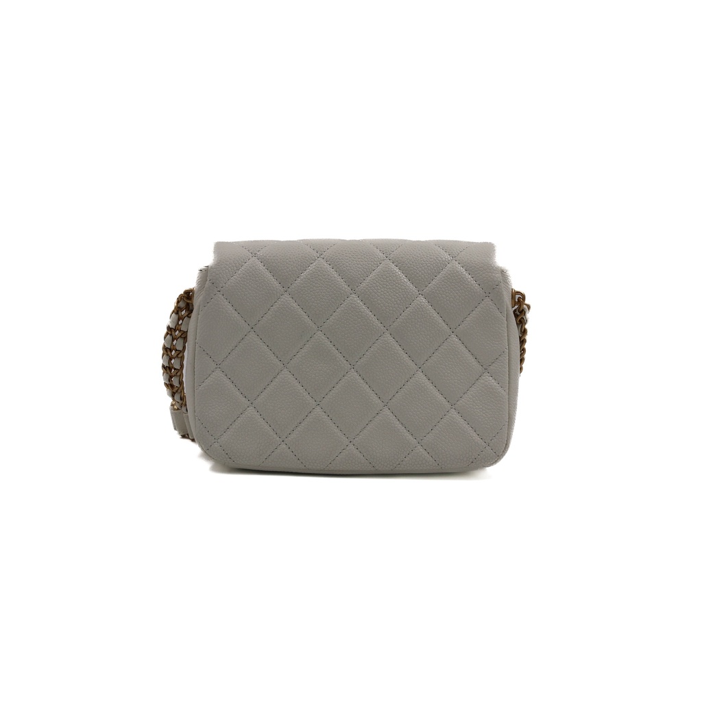 Chanel Caviar Quilted Mini Chain Soul Flap White