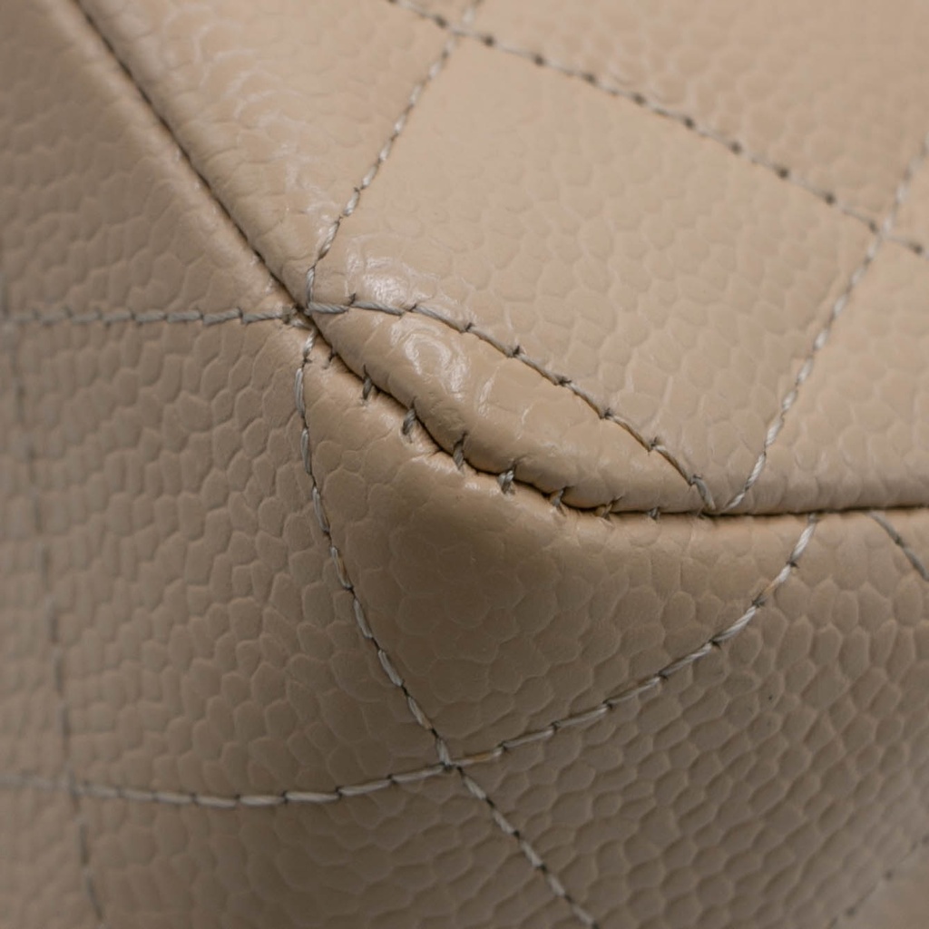 Chanel Caviar Quilted Medium Double Flap Bag Beige