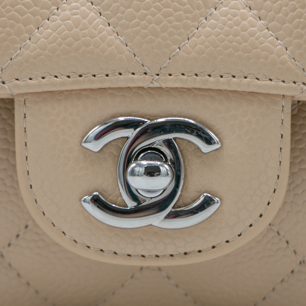 Chanel Caviar Quilted Medium Double Flap Bag Beige