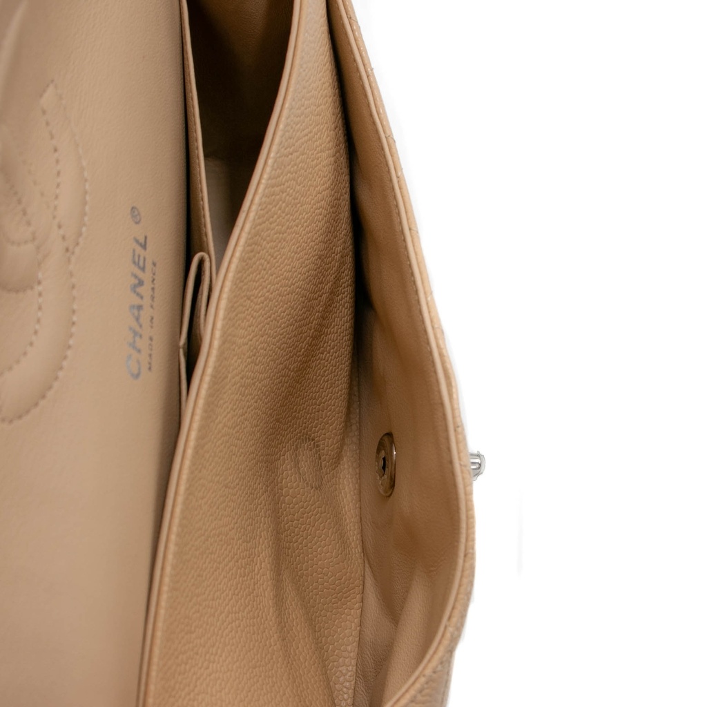 Chanel Caviar Quilted Medium Double Flap Bag Beige