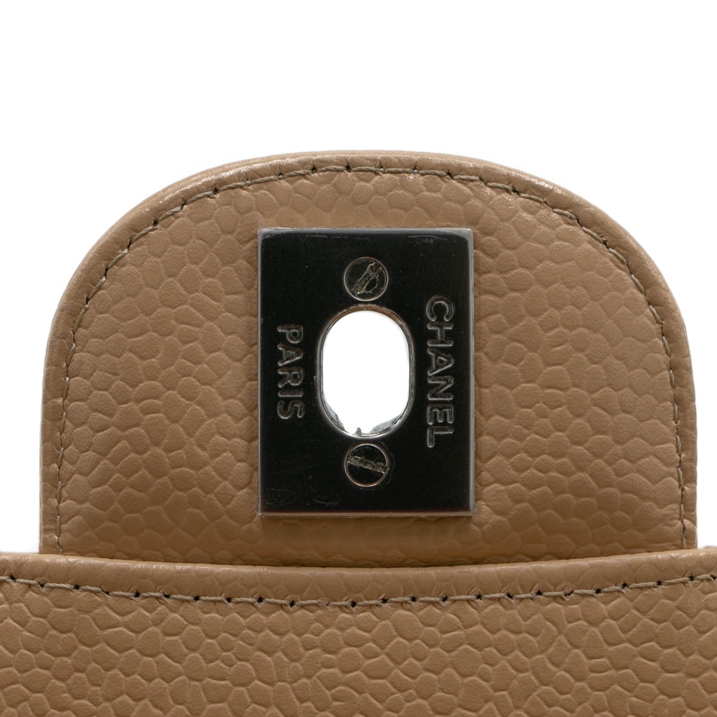 Chanel Caviar Quilted Medium Double Flap Bag Beige