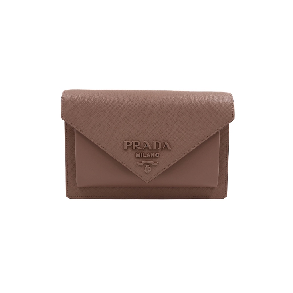 Prada Saffiano Envelope Mini Crossbody Bag Beige