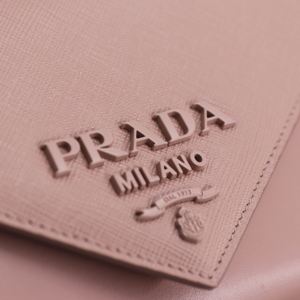 Prada Saffiano Envelope Mini Crossbody Bag Beige