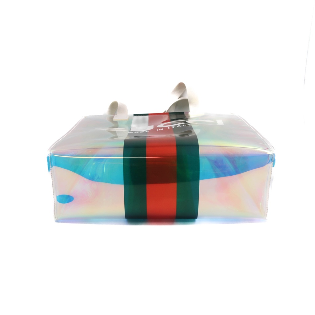 Gucci Small Transparent Tote Bag With Web 780150