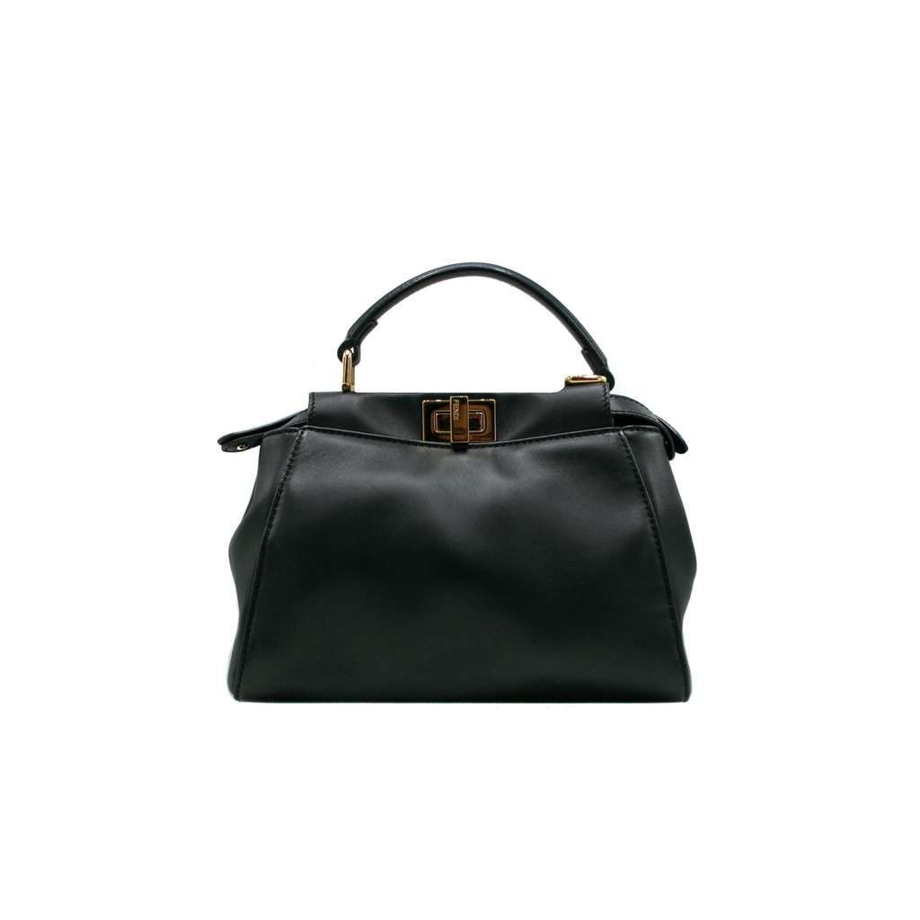 Fendi Nappa Mini Peekaboo Iconic Satchel Black