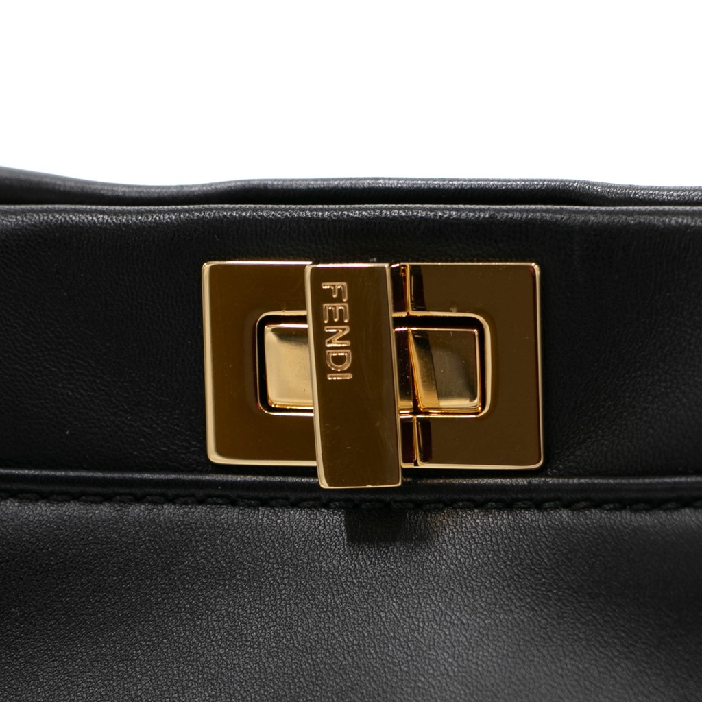 Fendi Nappa Mini Peekaboo Iconic Satchel Black