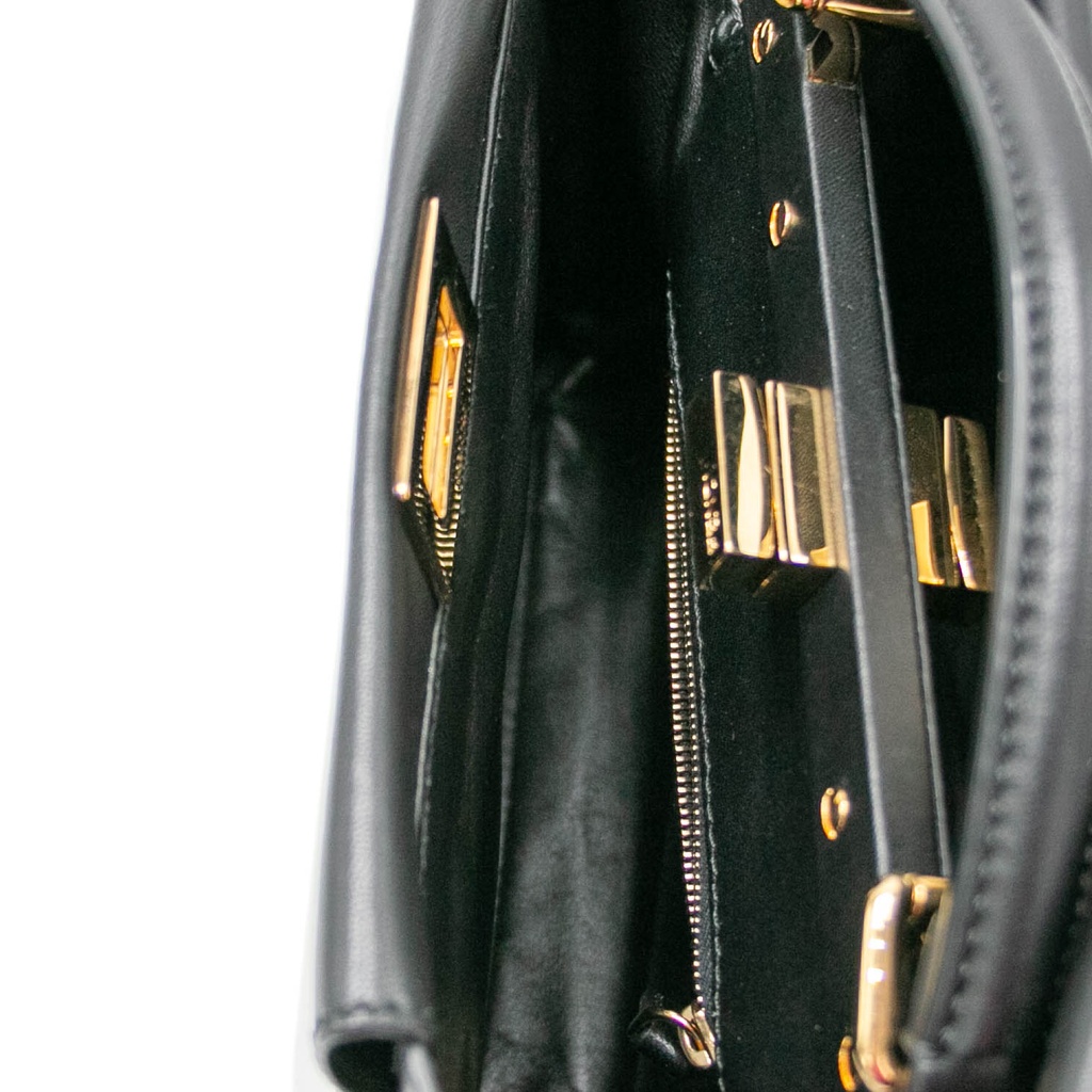 Fendi Nappa Mini Peekaboo Iconic Satchel Black