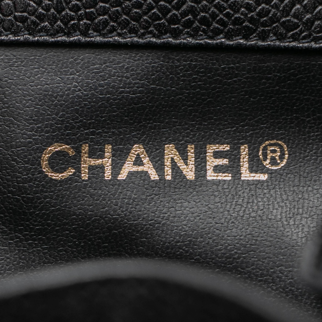 Chanel Caviar CC Drawstring Shoulder Bag Black