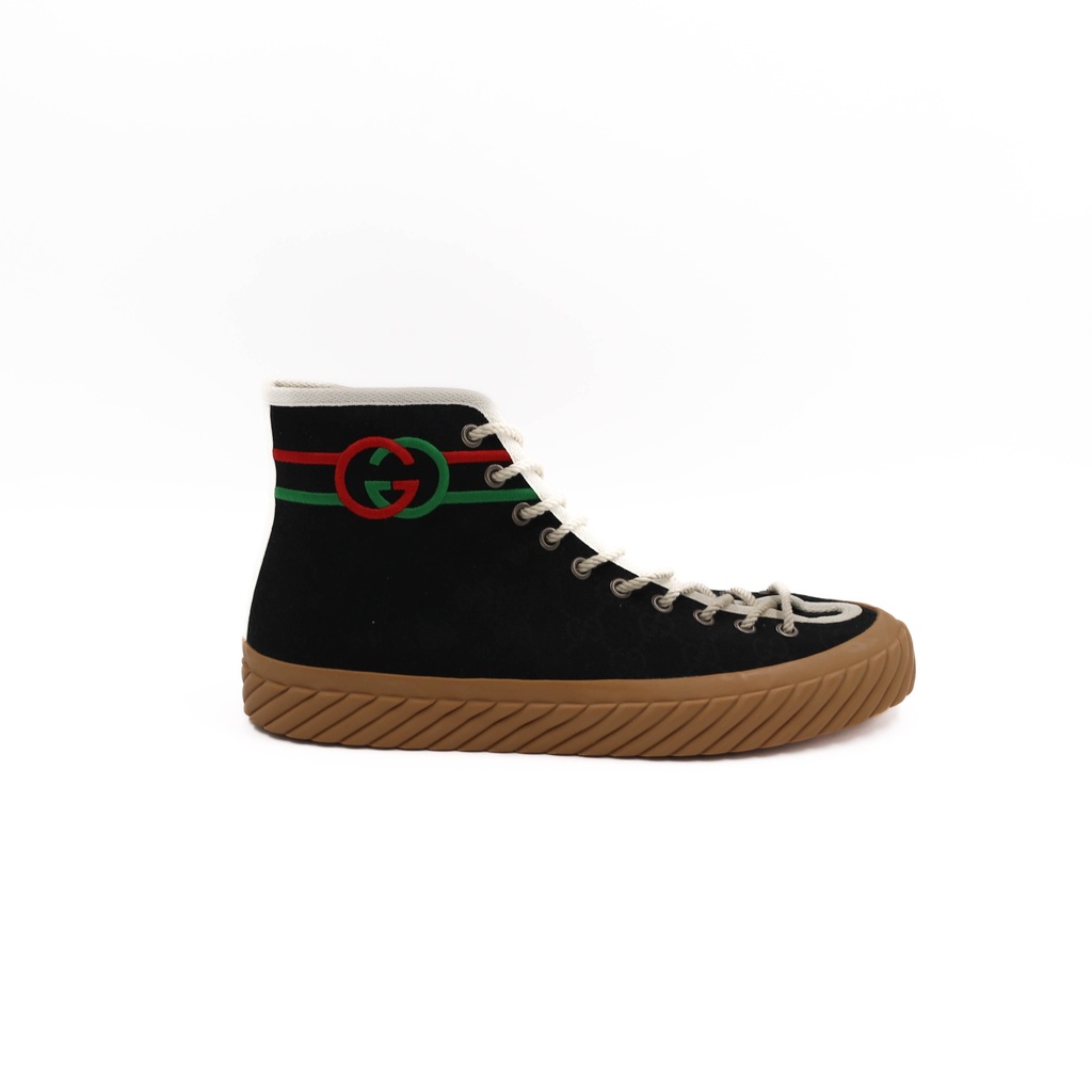 Gucci Interlocking G High-Top Sneakers In Black In Size 40703033
