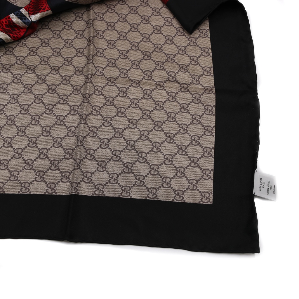 Gucci Silk Scarf Black / Brown 429394