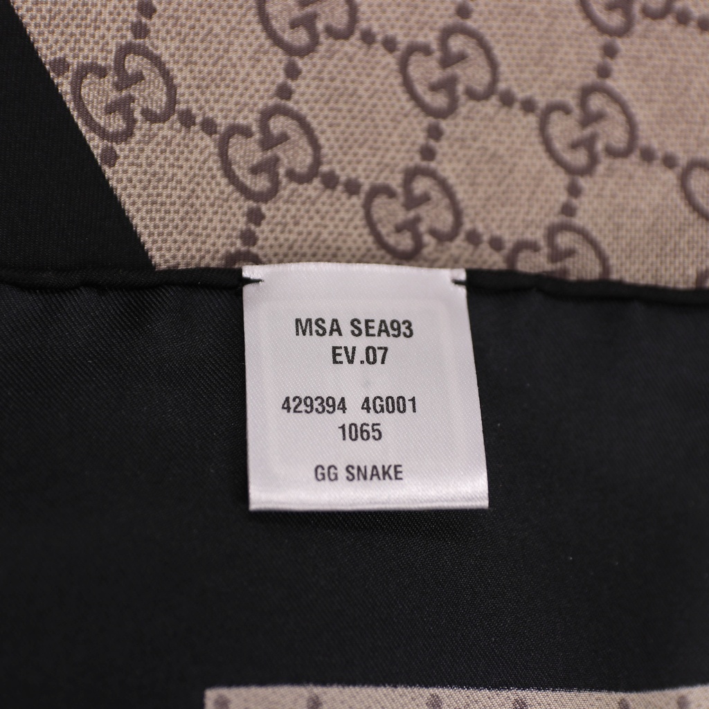 Gucci Silk Scarf Black / Brown 429394