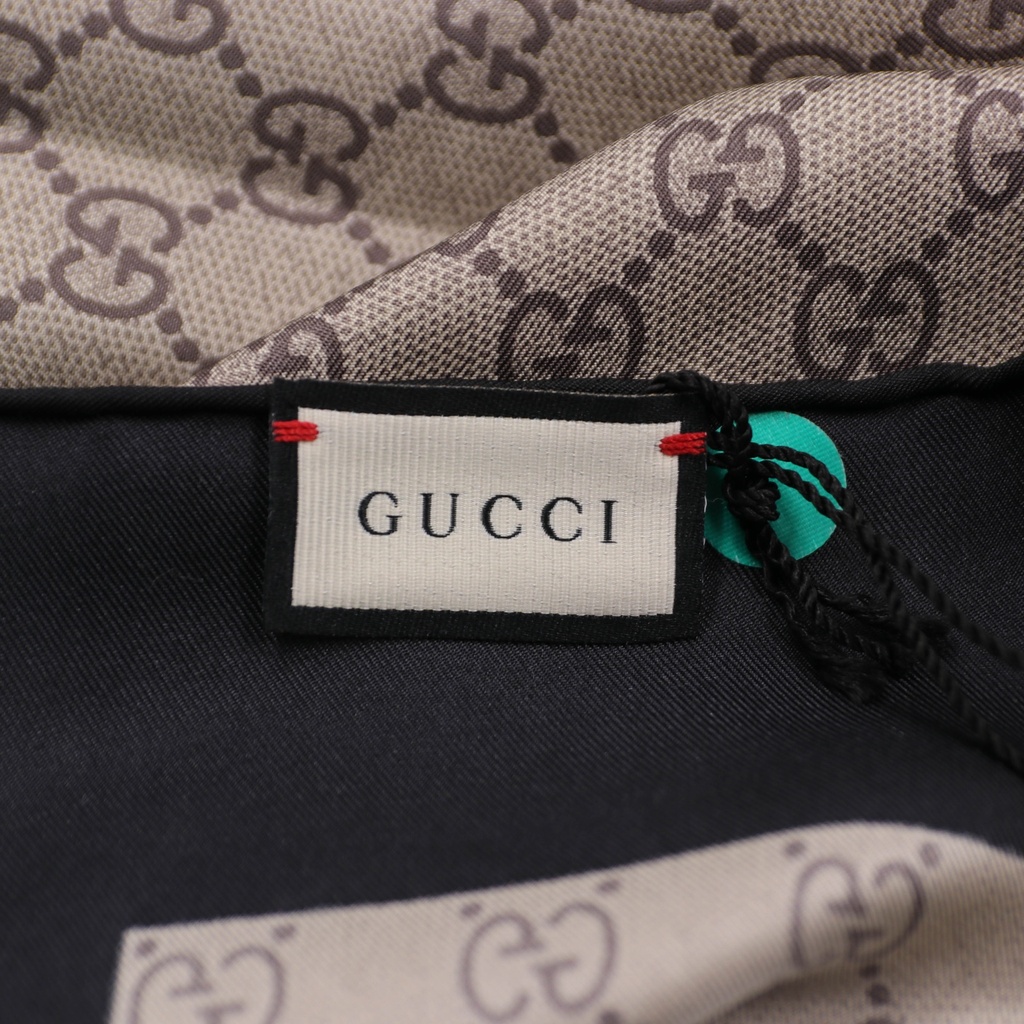 Gucci Silk Scarf Black / Brown 429394