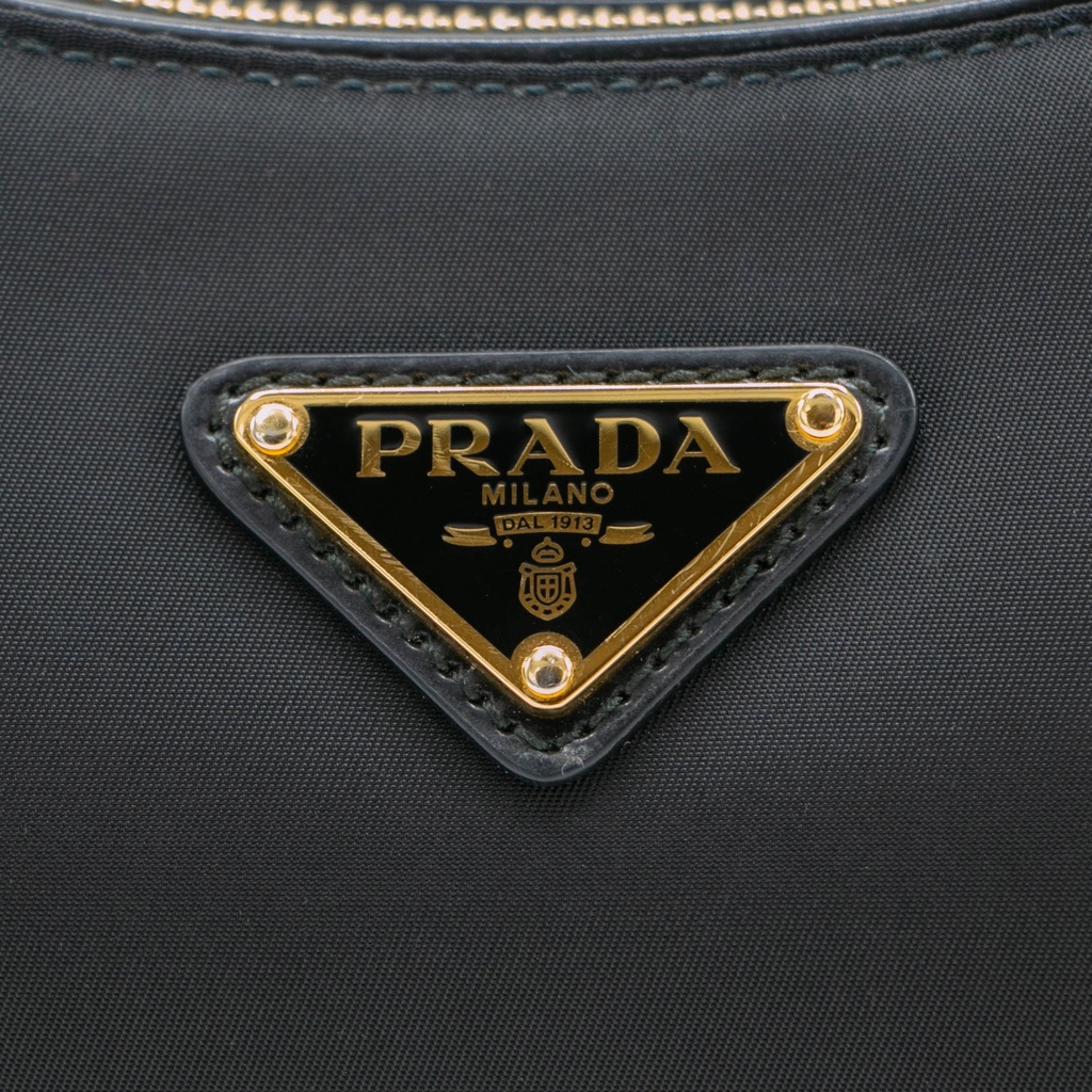 Prada Arque Re-Nylon and Brushed Leather Shoulder Bag