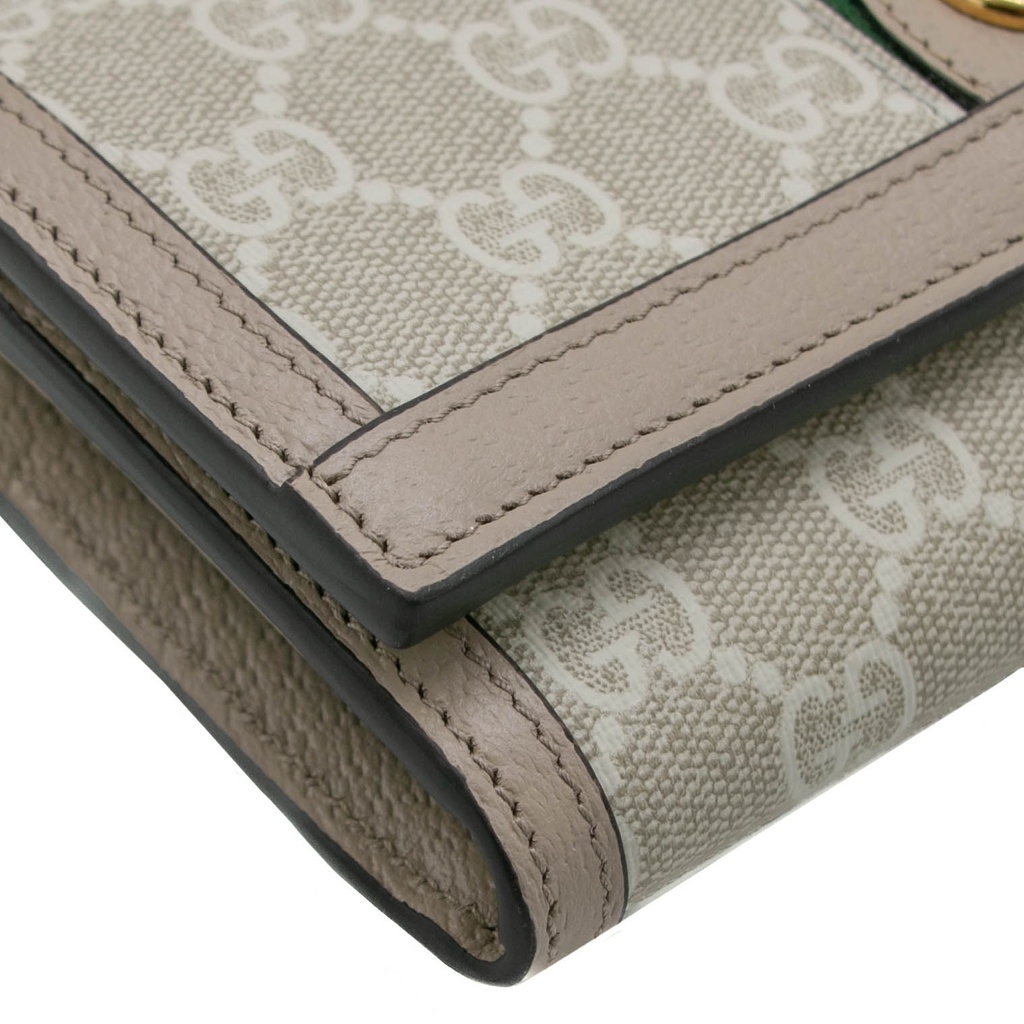 Gucci Ophidia Beige and White Chain Wallet 772309