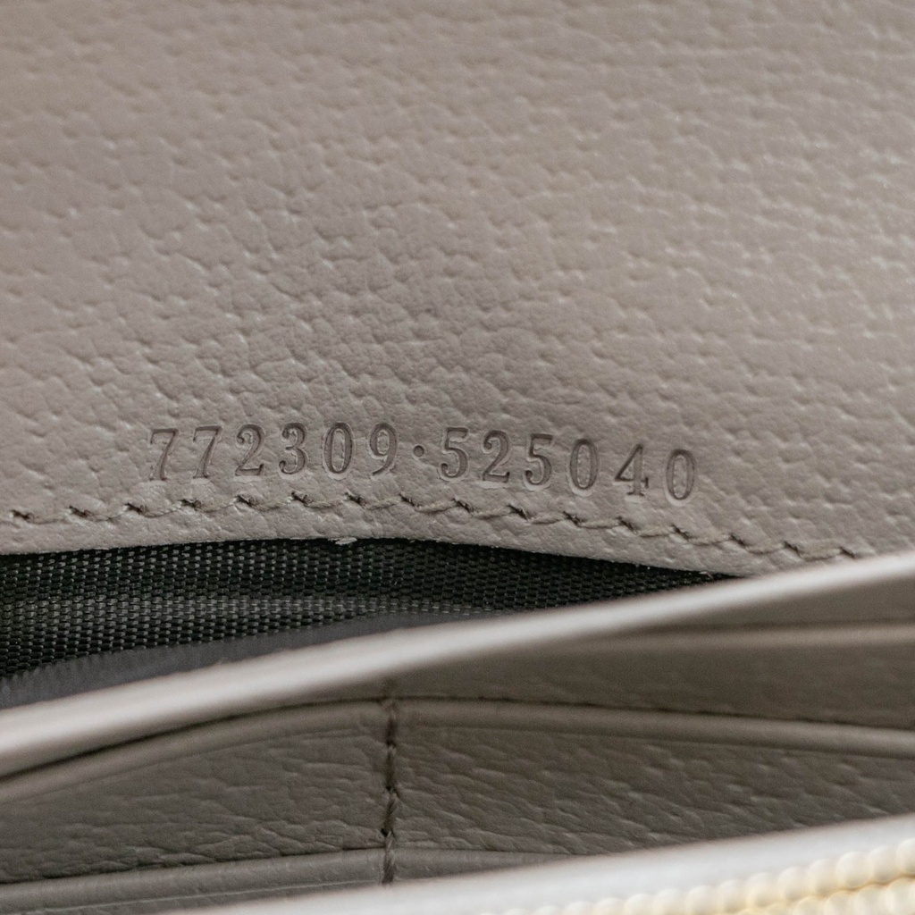 Gucci Ophidia Beige and White Chain Wallet 772309