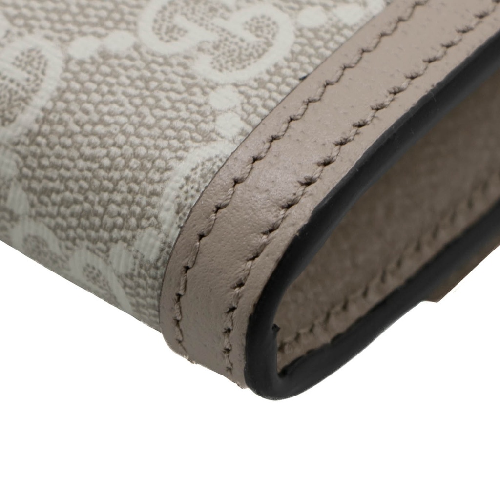 Gucci Ophidia Continental Wallet Beige and White GG Supreme Canvas 523153
