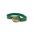 Gucci Belt With Bamboo Buckle In Green and Beige 699954 In Size 75 30