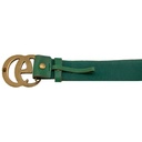 Gucci Belt With Bamboo Buckle In Green and Beige 699954 In Size 75 30