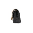 Chanel Black Matelasse Coco Mark Shiny Lambskin Flap Chain Shoulder Bag