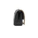 Chanel Black Matelasse Coco Mark Shiny Lambskin Flap Chain Shoulder Bag