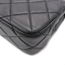 Chanel Black Matelasse Coco Mark Shiny Lambskin Flap Chain Shoulder Bag
