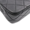 Chanel Black Matelasse Coco Mark Shiny Lambskin Flap Chain Shoulder Bag
