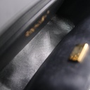 Chanel Black Matelasse Coco Mark Shiny Lambskin Flap Chain Shoulder Bag
