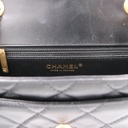 Chanel Black Matelasse Coco Mark Shiny Lambskin Flap Chain Shoulder Bag