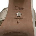 Christian Dior 30 Montaigne Heeled Slide Gold Calfskin Size 38