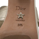 Christian Dior 30 Montaigne Heeled Slide Gold Calfskin Size 38 1/2