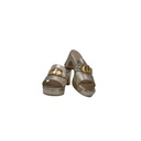 Christian Dior 30 Montaigne Heeled Slide Gold Calfskin Size 39