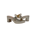 Christian Dior 30 Montaigne Heeled Slide Gold Calfskin Size 39