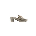 Christian Dior 30 Montaigne Heeled Slide Gold Calfskin Size 39