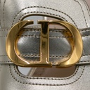 Christian Dior 30 Montaigne Heeled Slide Gold Calfskin Size 39