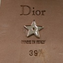 Christian Dior 30 Montaigne Heeled Slide Gold Calfskin Size 39